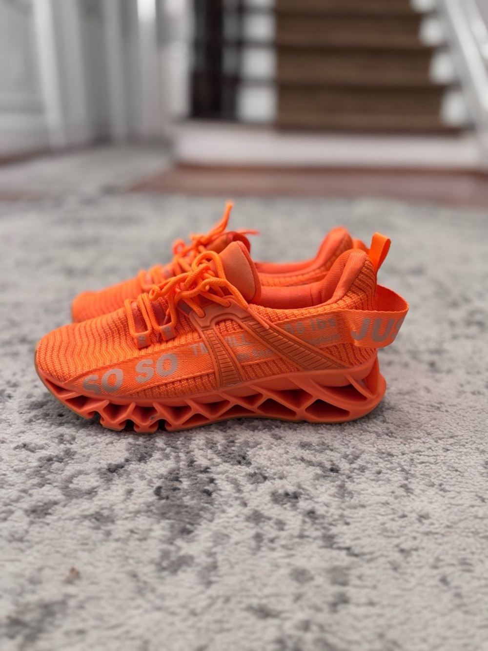 Women's Athletic Sneakers in Bright Orange - Lightweight Performance